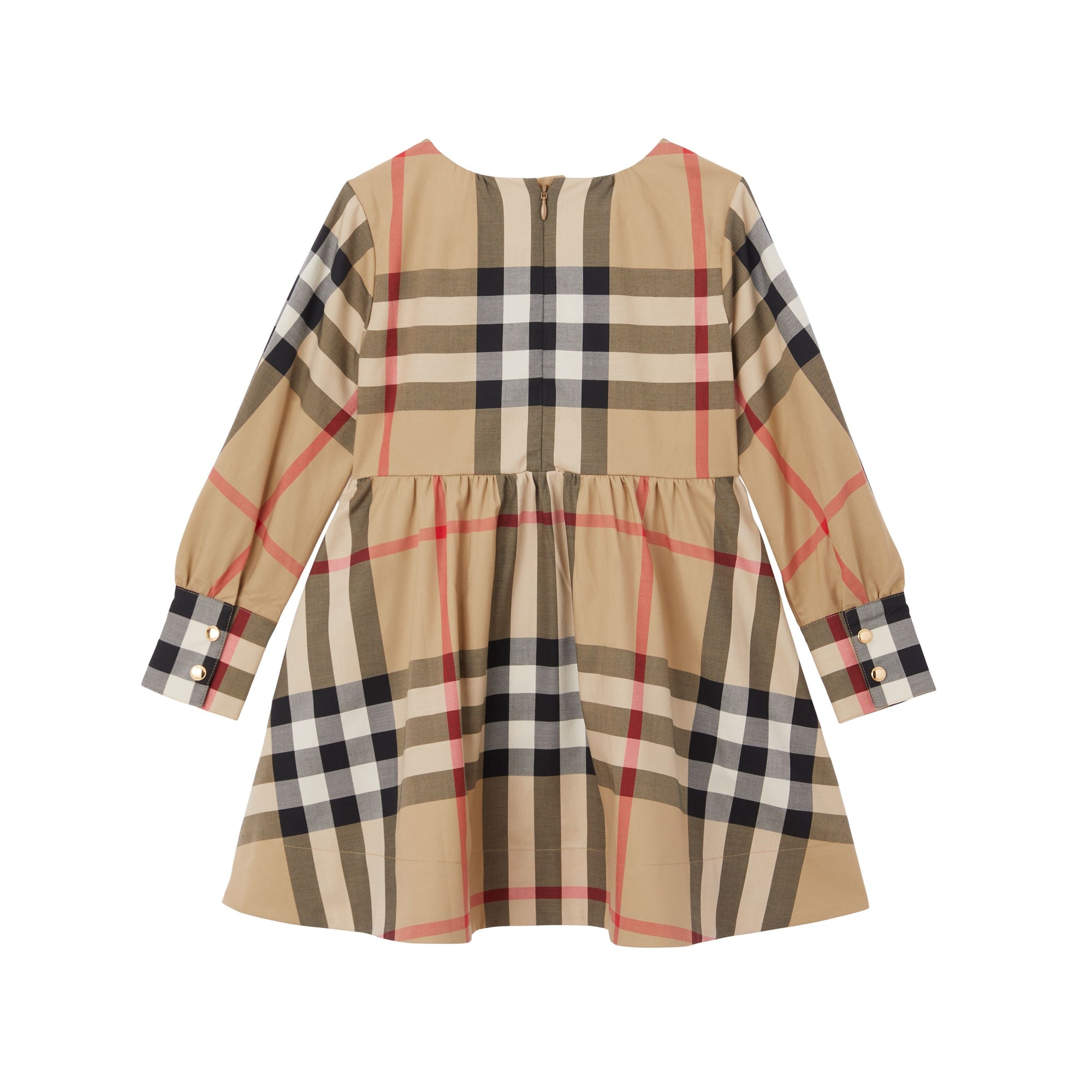 Robe à manches longues à motif check - Archive Beige Check