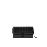 Portefeuille Lola en cuir matelassé - Black & Black