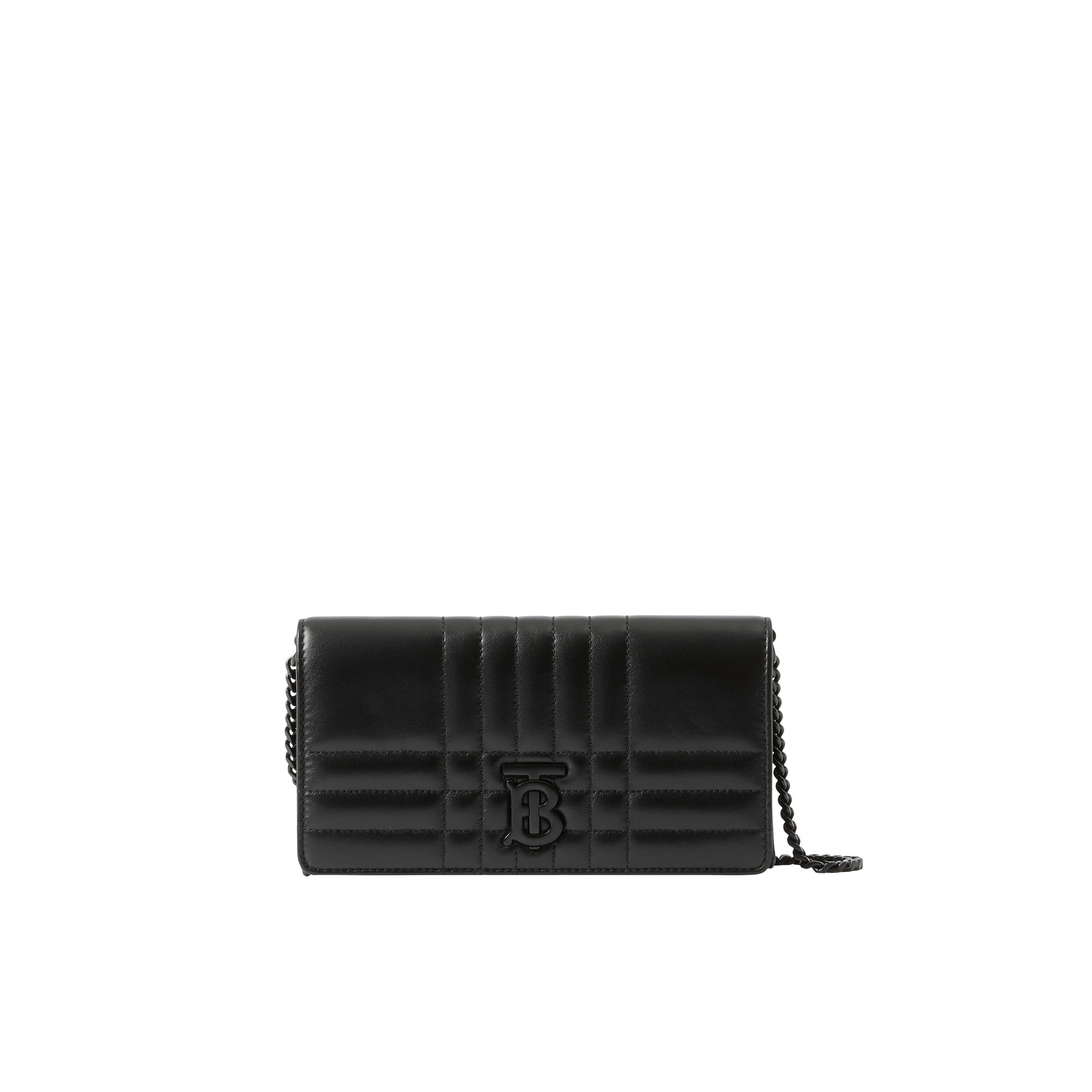 Portefeuille Lola en cuir matelassé - Black & Black