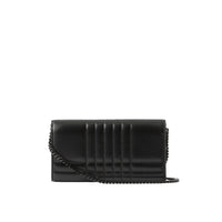 Portefeuille Lola en cuir matelassé - Black & Black