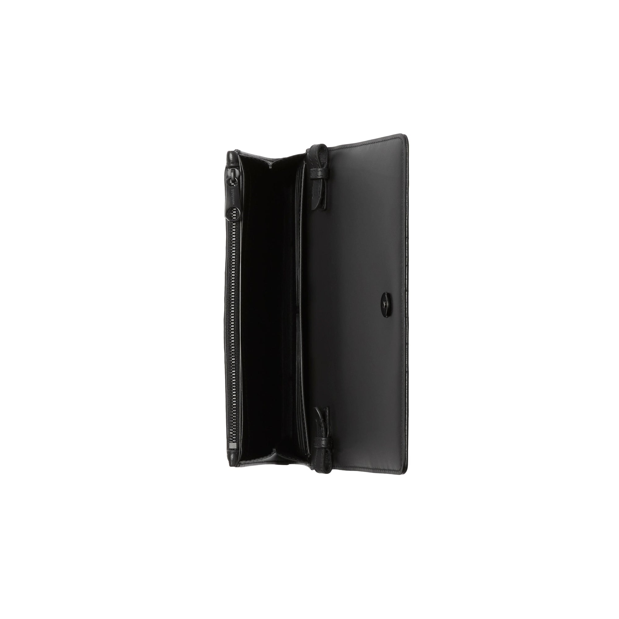 Portefeuille Lola en cuir matelassé - Black & Black