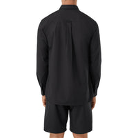 Chemise stretch à écusson feuille de chêne brodé - Black