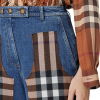 Jean délavé et laine à motif check - Deep Slate Blue