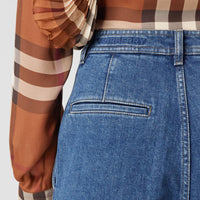 Jean délavé et laine à motif check - Deep Slate Blue