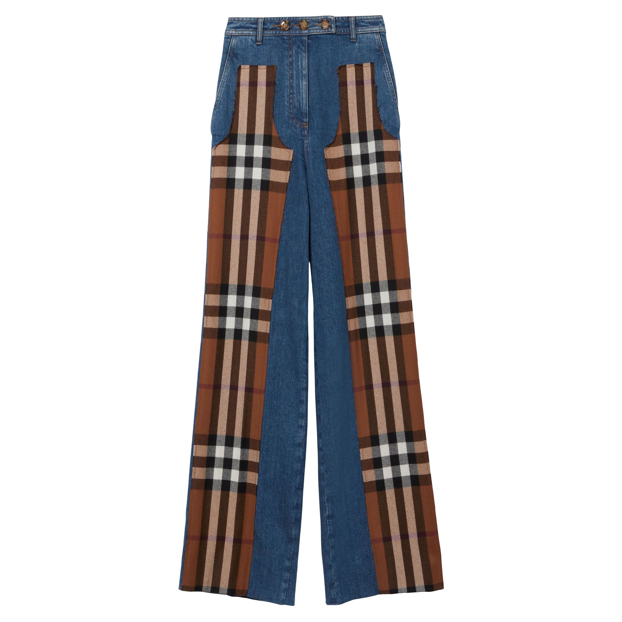 Jean délavé et laine à motif check - Deep Slate Blue