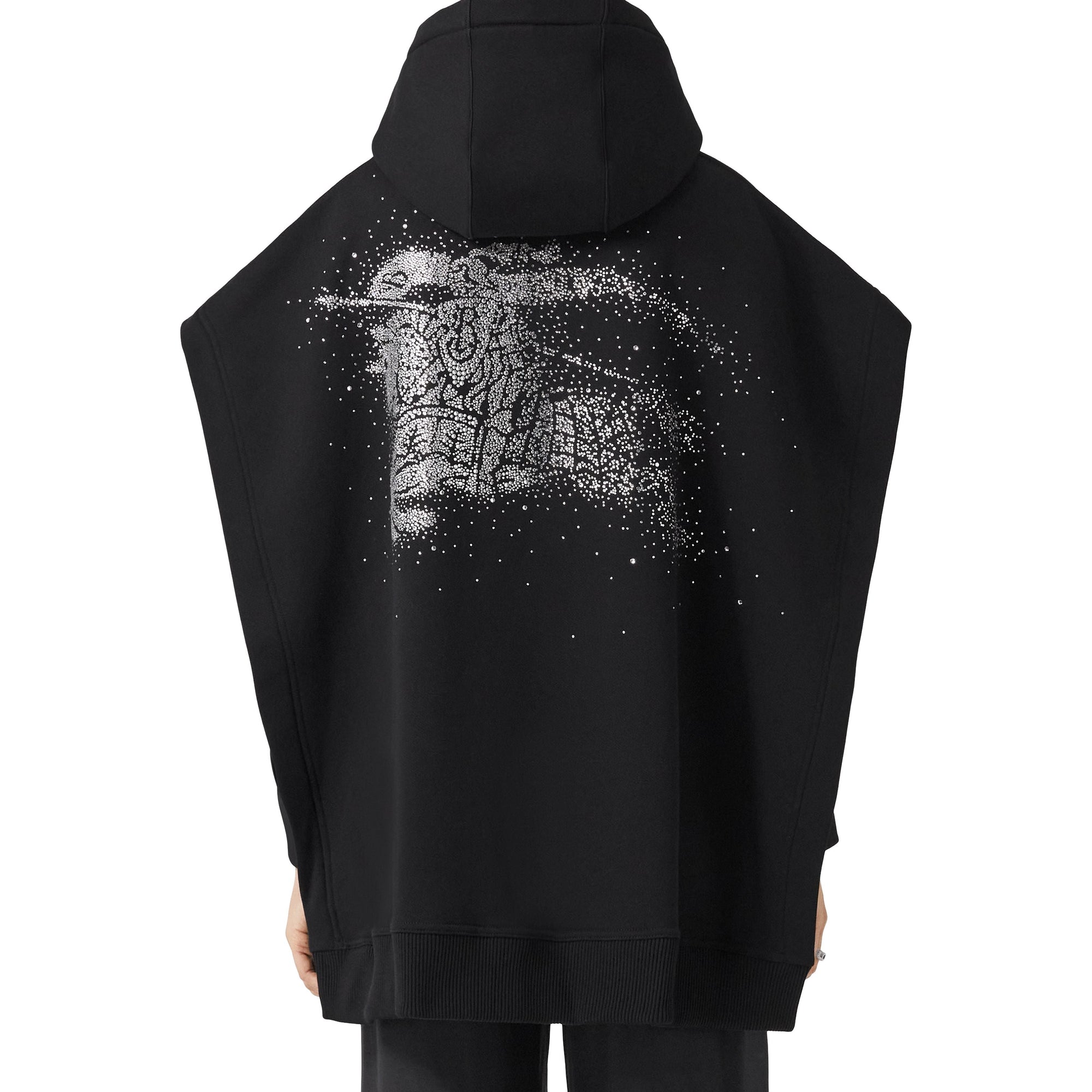 Poncho à capuche en coton mélangé - Black