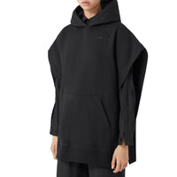 Poncho à capuche en coton mélangé - Black