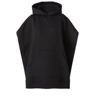 Poncho à capuche en coton mélangé - Black