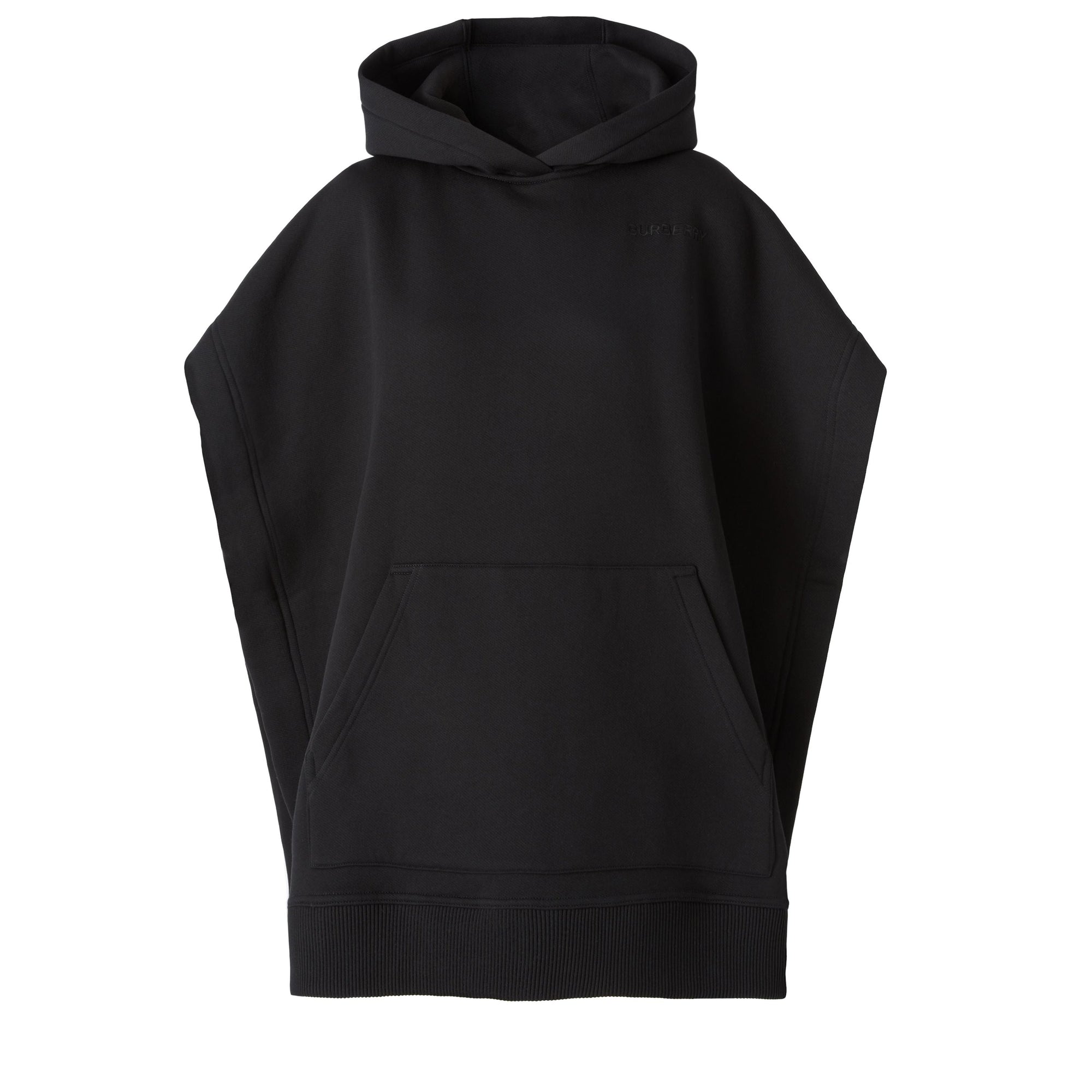 Poncho à capuche en coton mélangé - Black