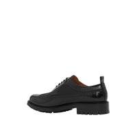 Derbies en cuir et gros-grain - Black