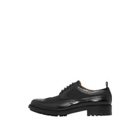 Derbies en cuir et gros-grain - Black