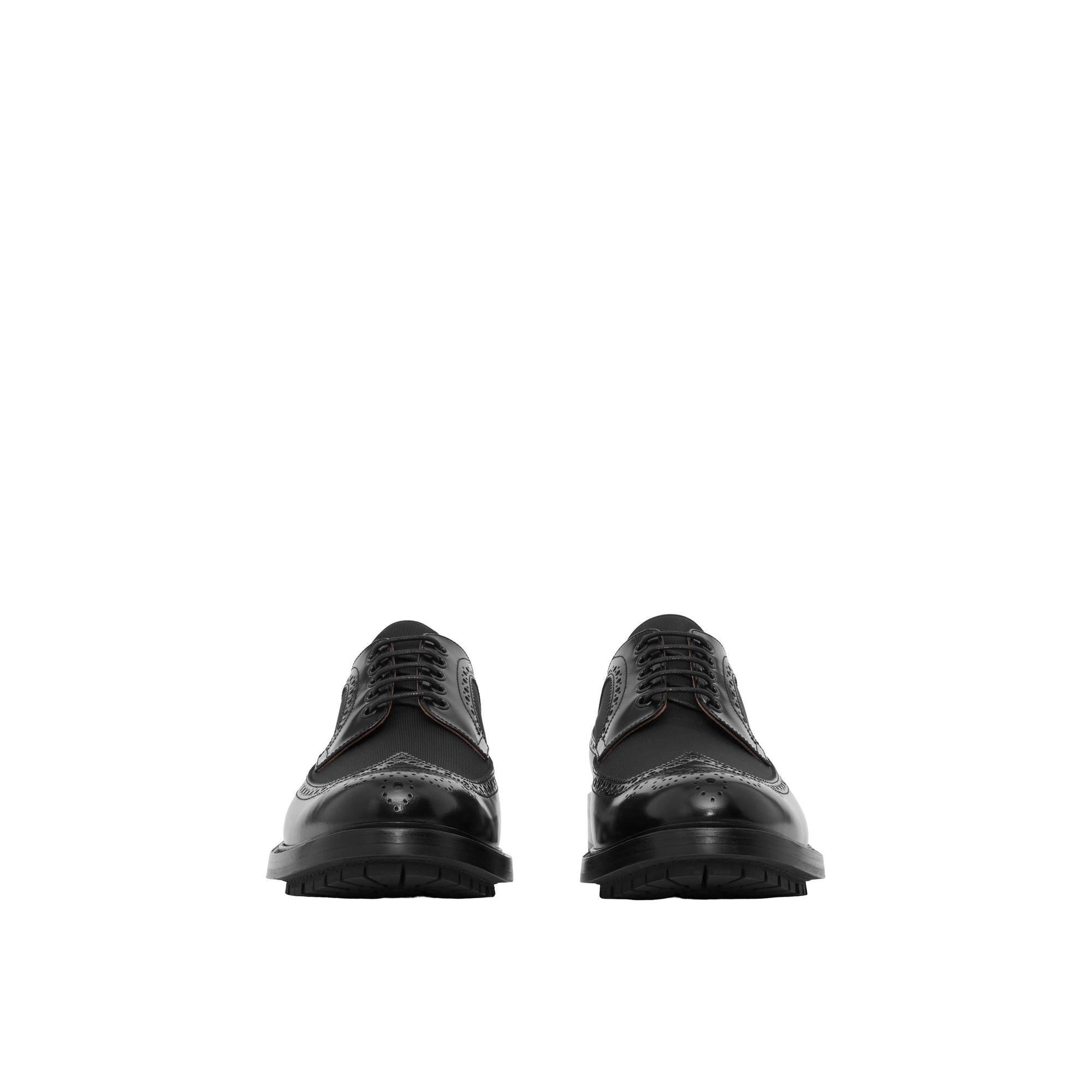 Derbies en cuir et gros-grain - Black