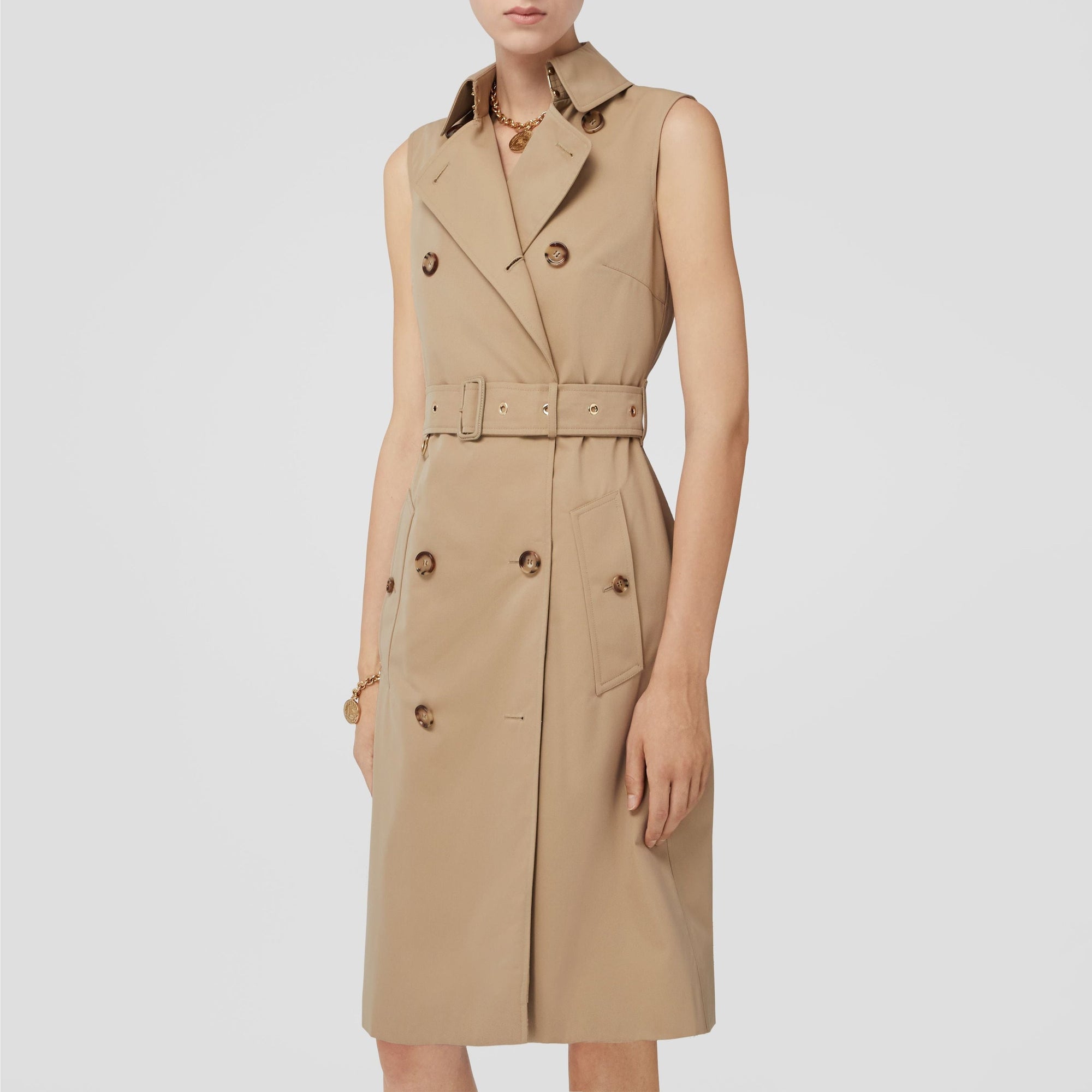 Robe trench sans manches - Honey