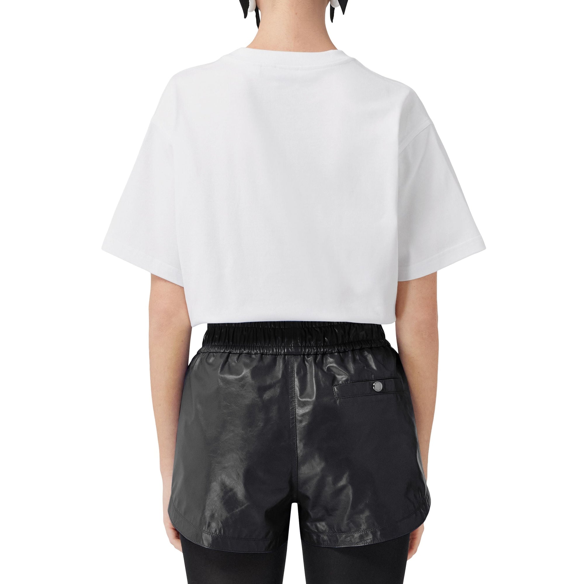 T-shirt oversize en coton Crystal à motif cavalier - White