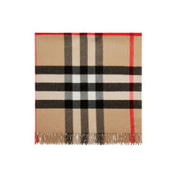 Couverture en cachemire à motif Exaggerated check - Archive Beige