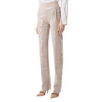 Pantalon à paillettes en cachemire - Beige Melange