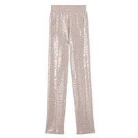 Pantalon à paillettes en cachemire - Beige Melange