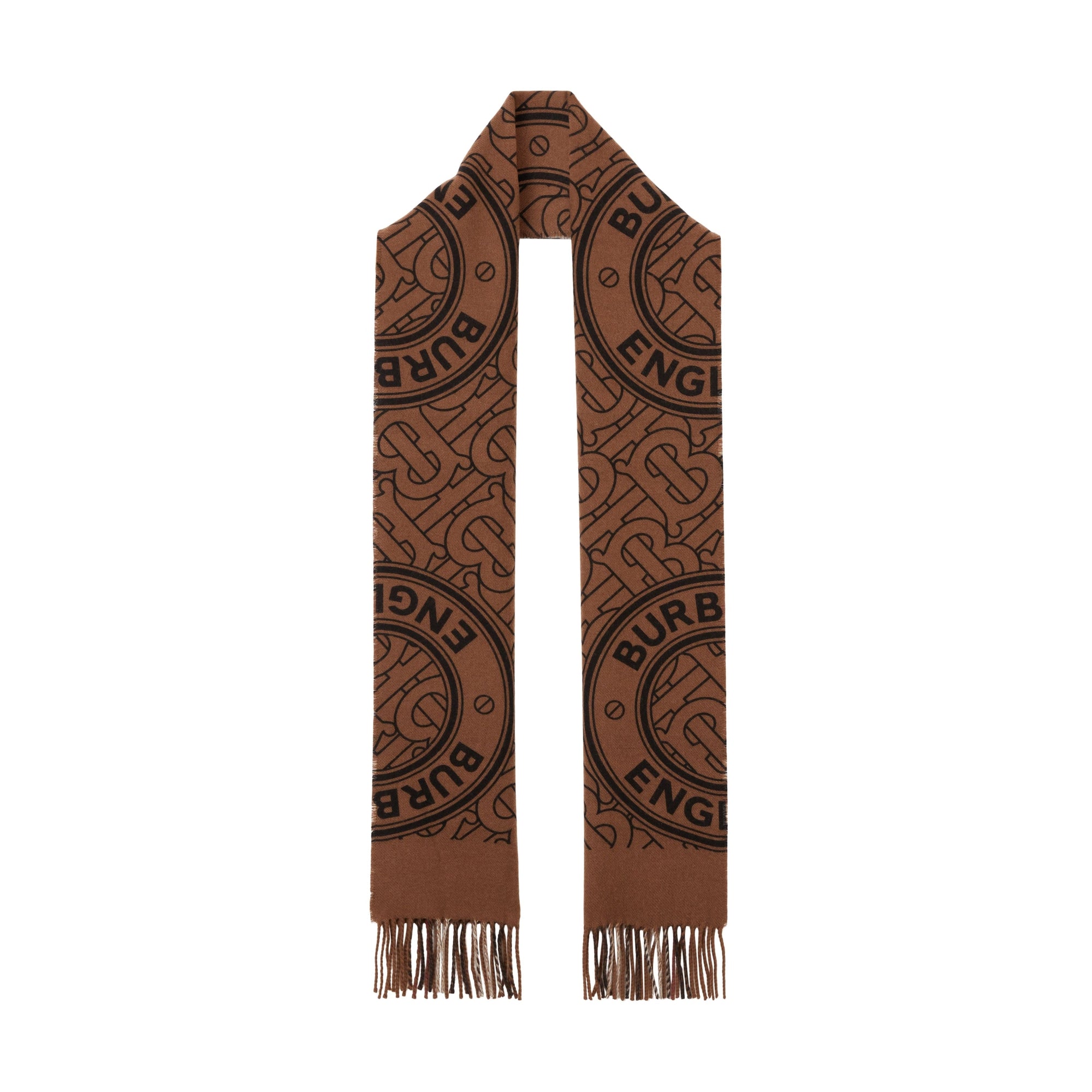 Écharpe réversible en cachemire à motif check - Birch Brown
