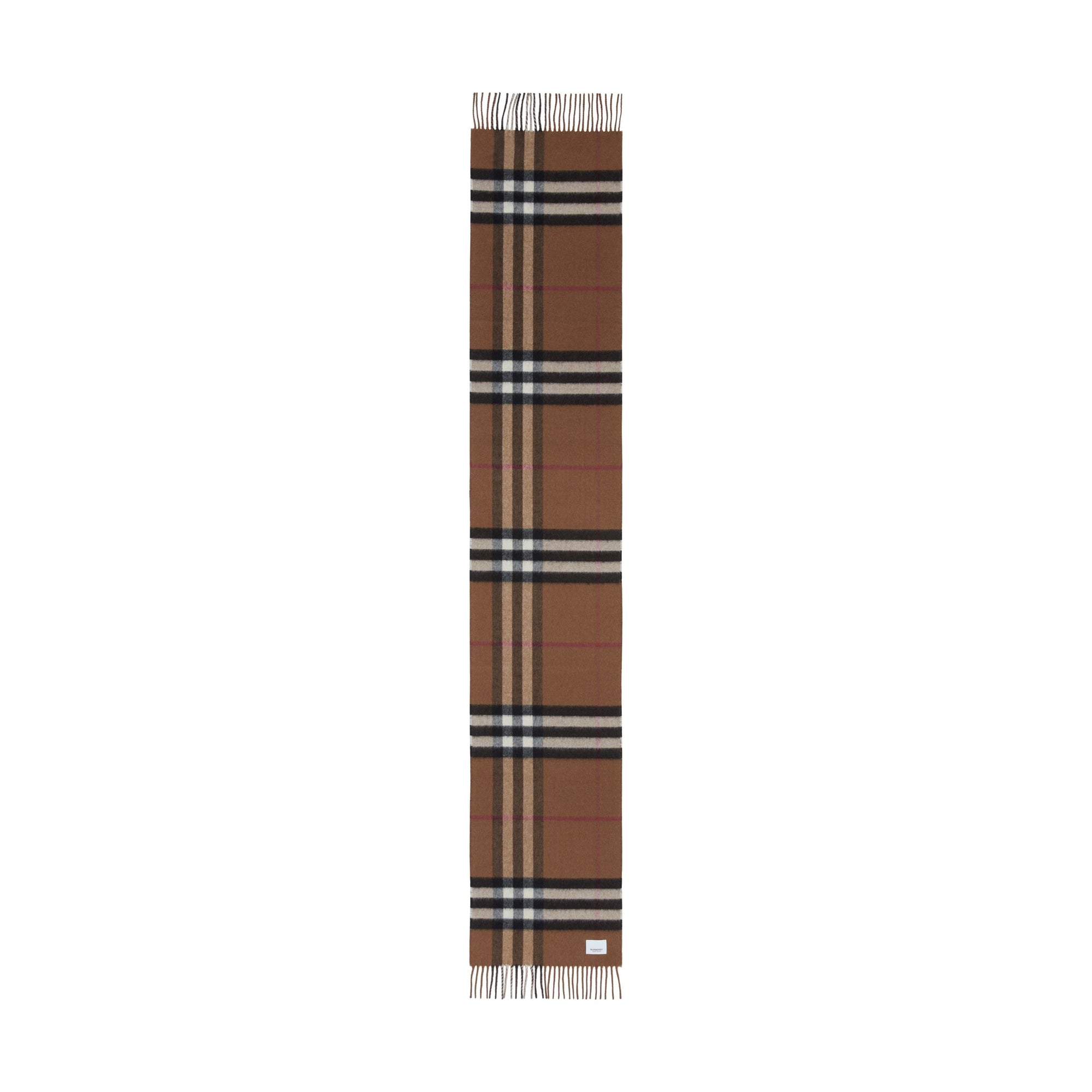 Écharpe réversible en cachemire à motif check - Birch Brown