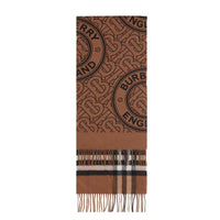 Écharpe réversible en cachemire à motif check - Birch Brown