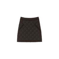 Mini jupe matelassée et cirée - Dark Brown