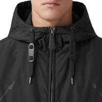 Veste à capuche imprimée à motif cavalier - Black