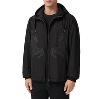 Veste à capuche imprimée à motif cavalier - Black