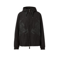 Veste à capuche imprimée à motif cavalier - Black