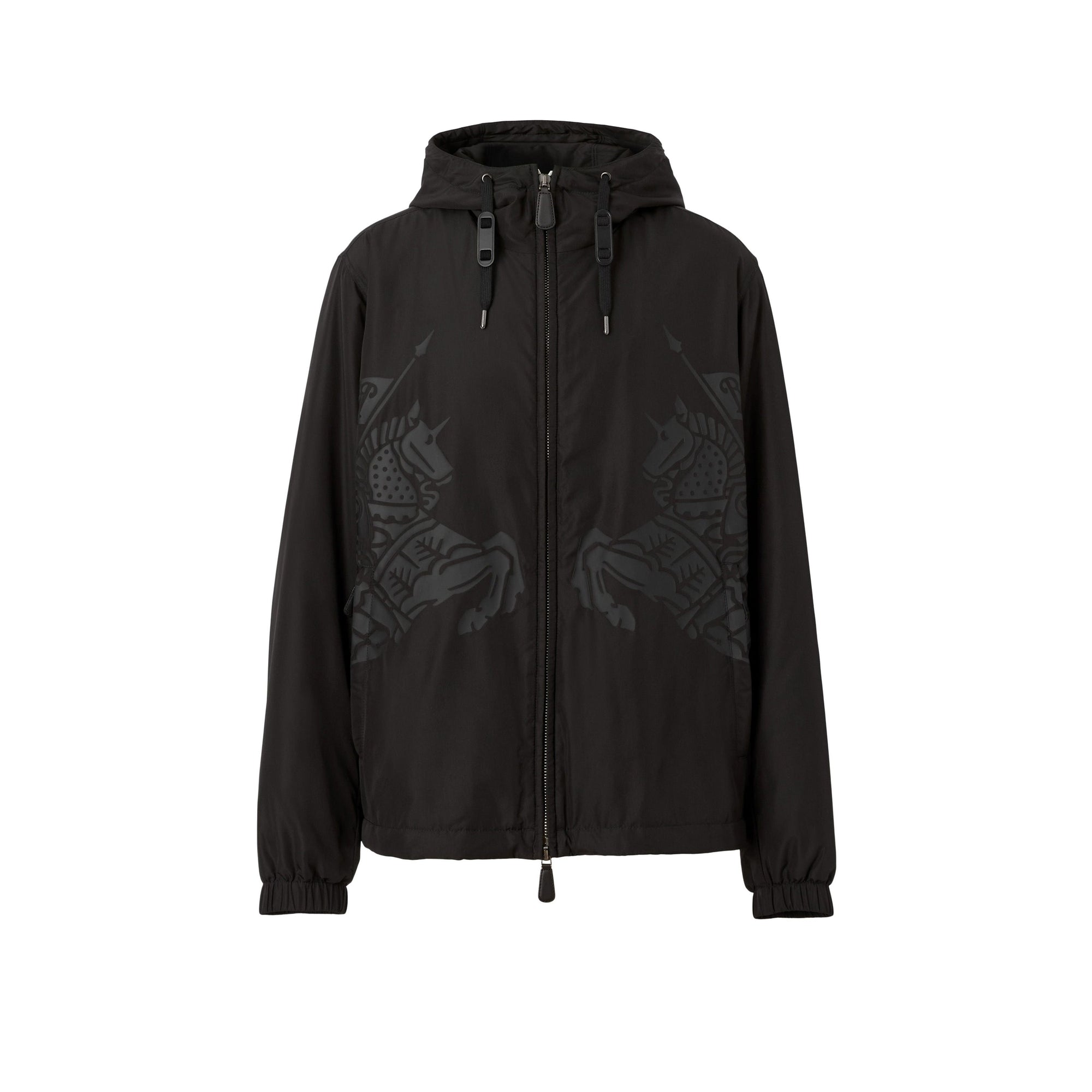 Veste à capuche imprimée à motif cavalier - Black