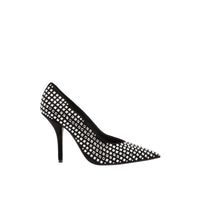 Escarpins pointus en cuir à détails en cristal - Black & Crystal