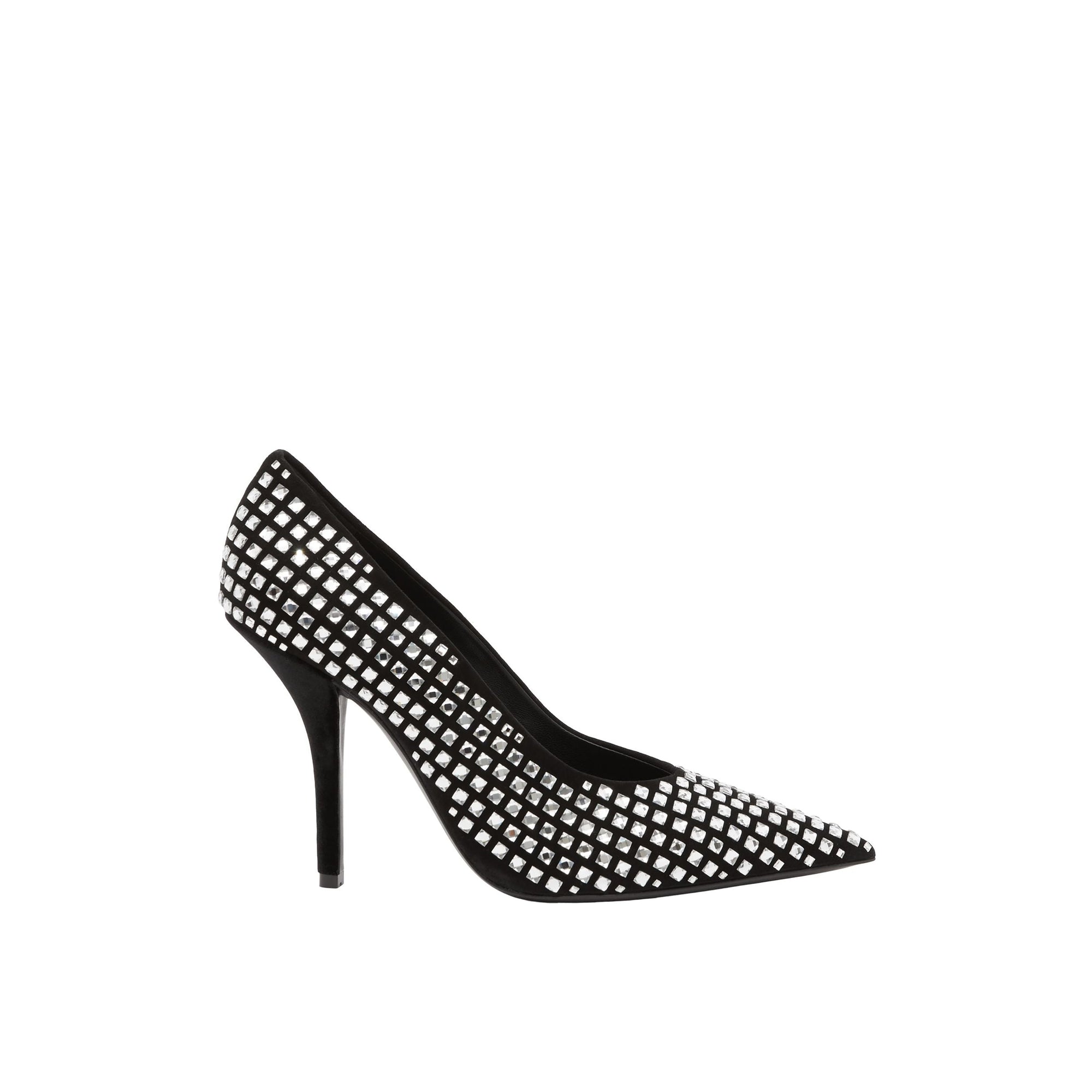 Escarpins pointus en cuir à détails en cristal - Black & Crystal