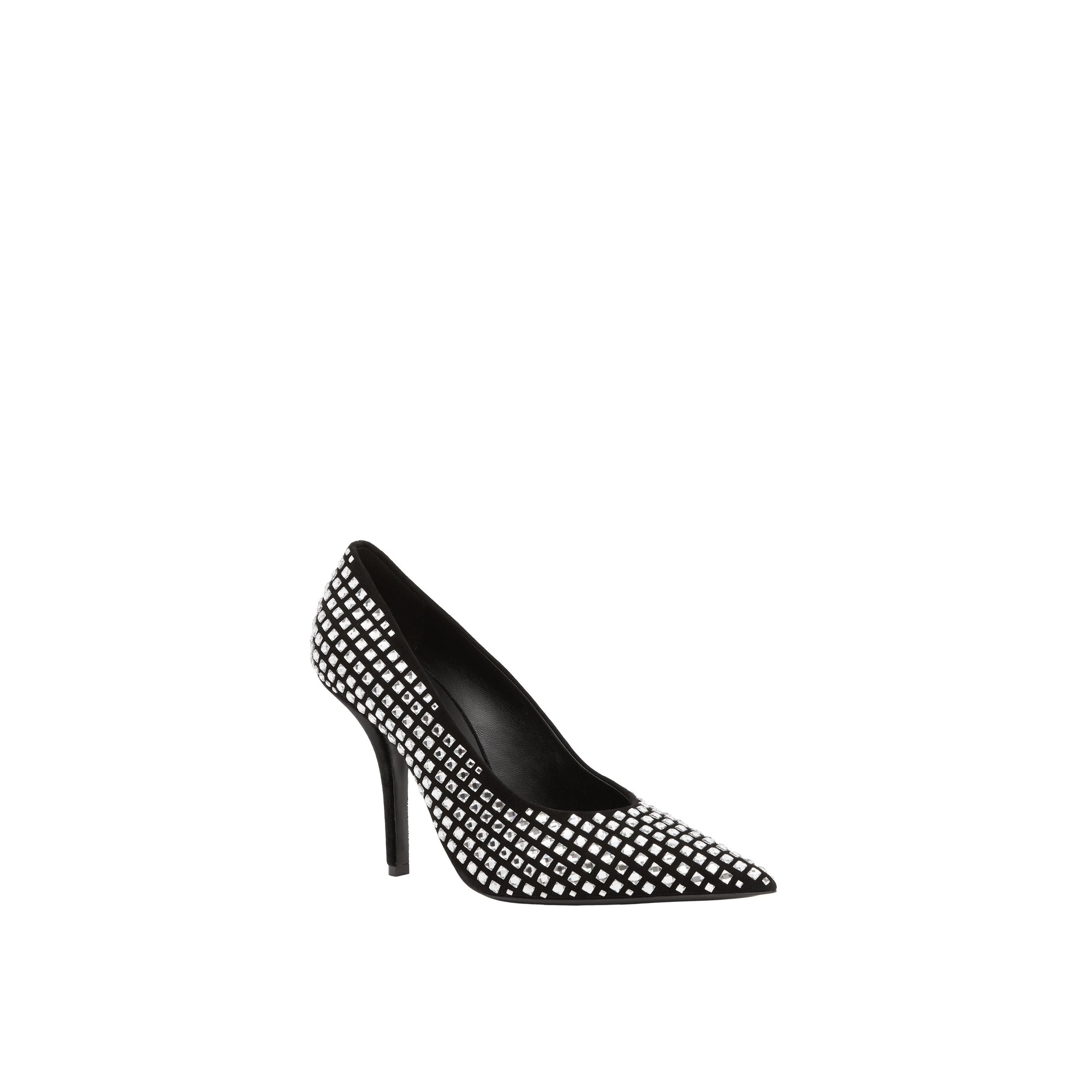 Escarpins pointus en cuir à détails en cristal - Black & Crystal