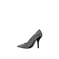 Escarpins pointus en cuir à détails en cristal - Black & Crystal