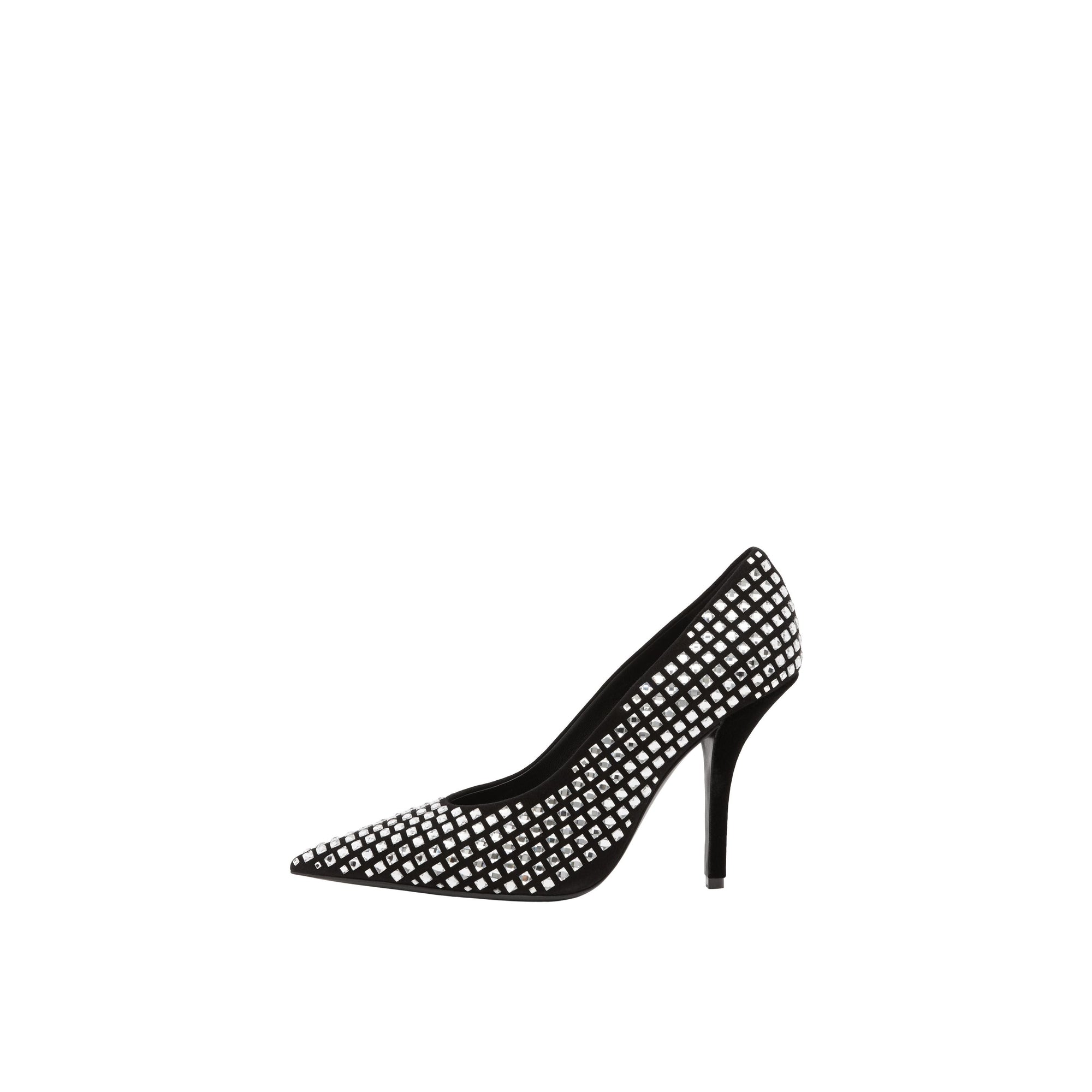 Escarpins pointus en cuir à détails en cristal - Black & Crystal