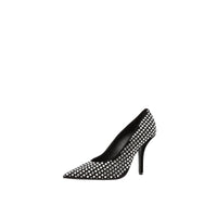 Escarpins pointus en cuir à détails en cristal - Black & Crystal