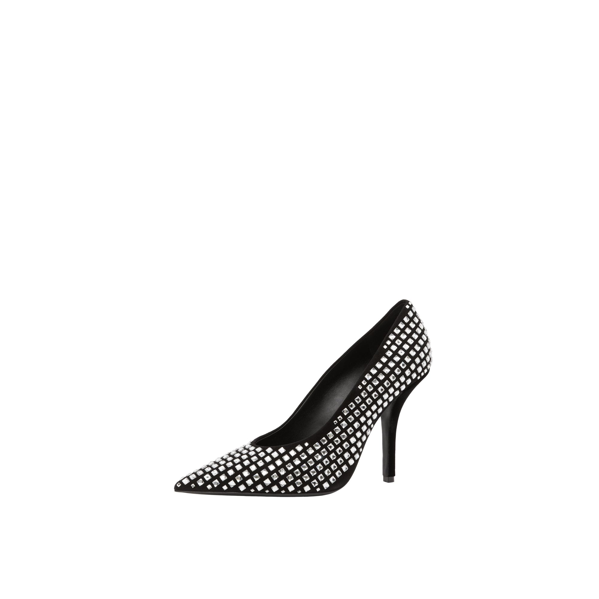 Escarpins pointus en cuir à détails en cristal - Black & Crystal
