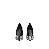 Escarpins pointus en cuir à détails en cristal - Black & Crystal
