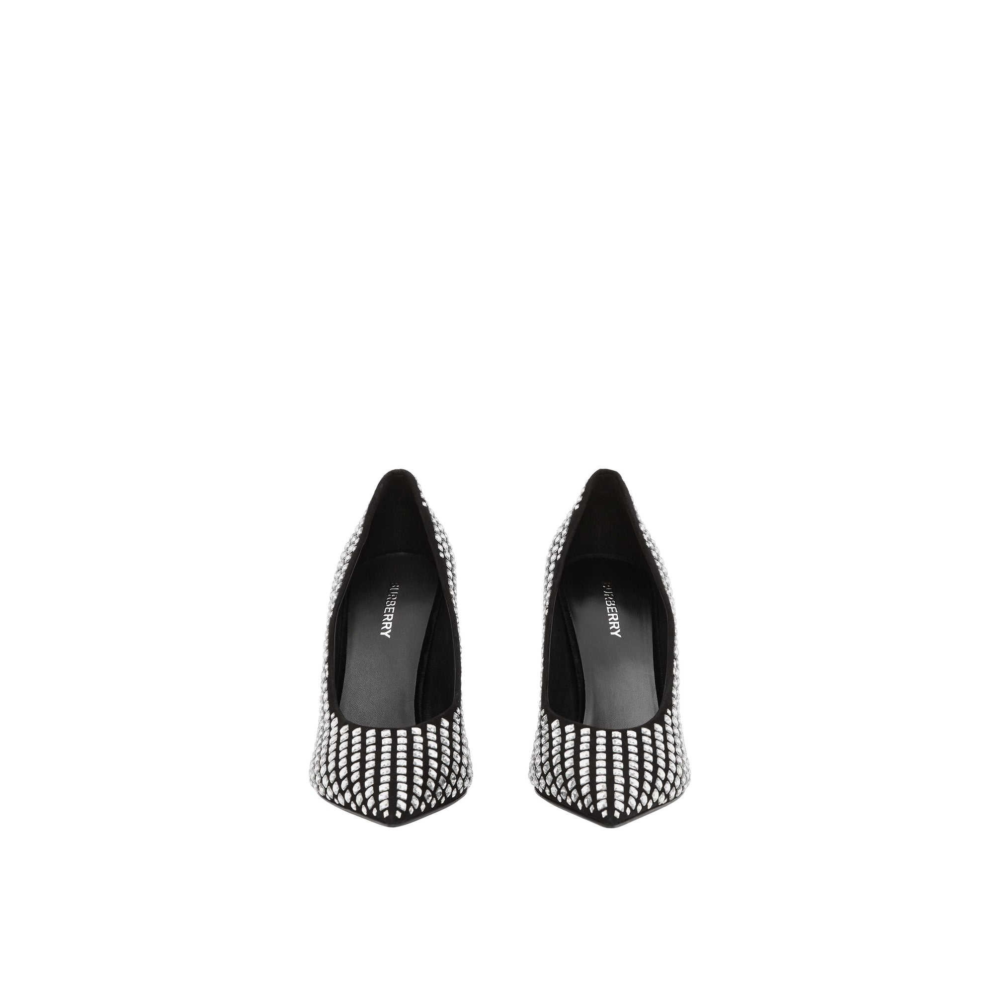 Escarpins pointus en cuir à détails en cristal - Black & Crystal