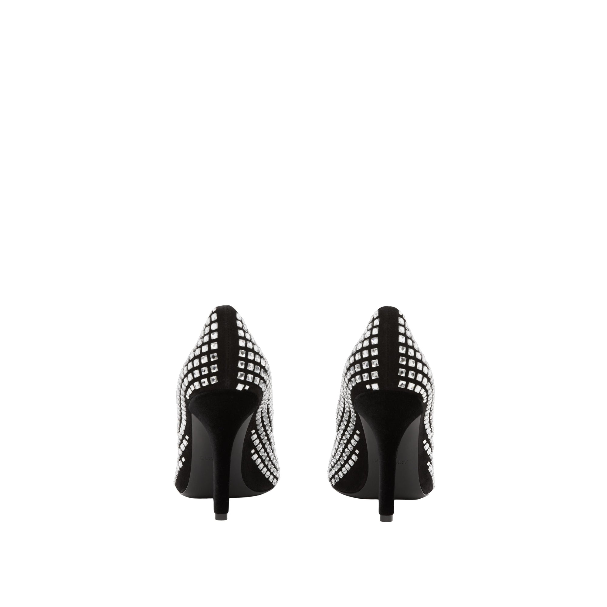 Escarpins pointus en cuir à détails en cristal - Black & Crystal