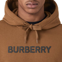 Sweat à capuche en coton et logo imprimé - Dark Birch Brown