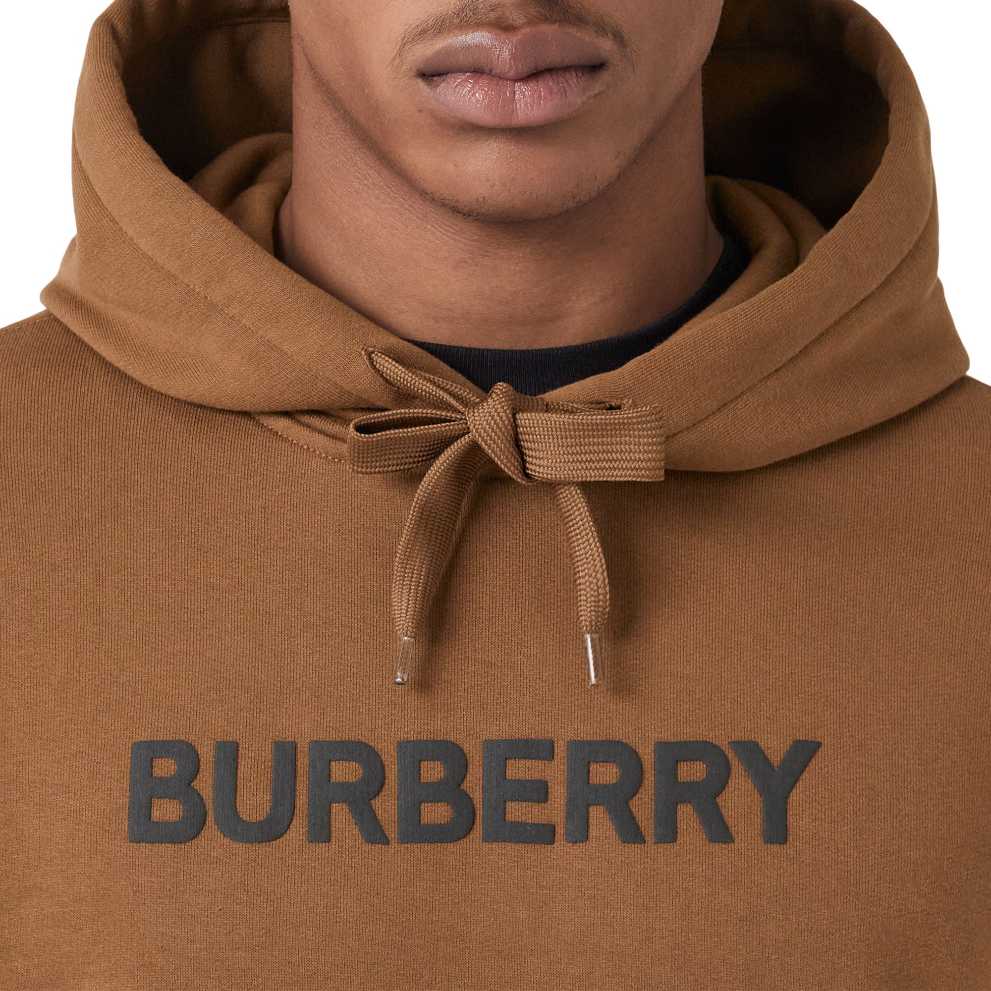 Sweat à capuche en coton et logo imprimé - Dark Birch Brown