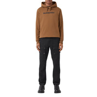 Sweat à capuche en coton et logo imprimé - Dark Birch Brown