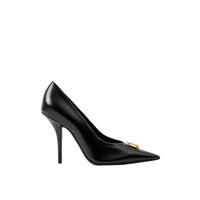 Escarpins à écusson en cuir - Black