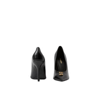 Escarpins à écusson en cuir - Black