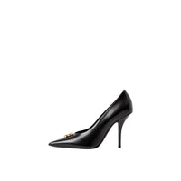 Escarpins à écusson en cuir - Black