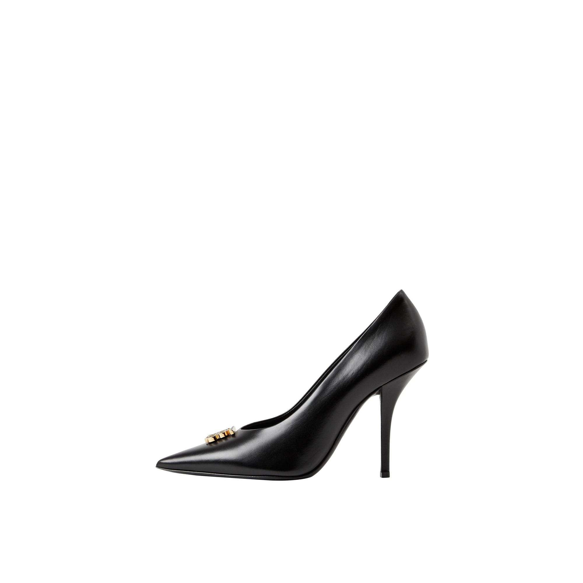 Escarpins à écusson en cuir - Black