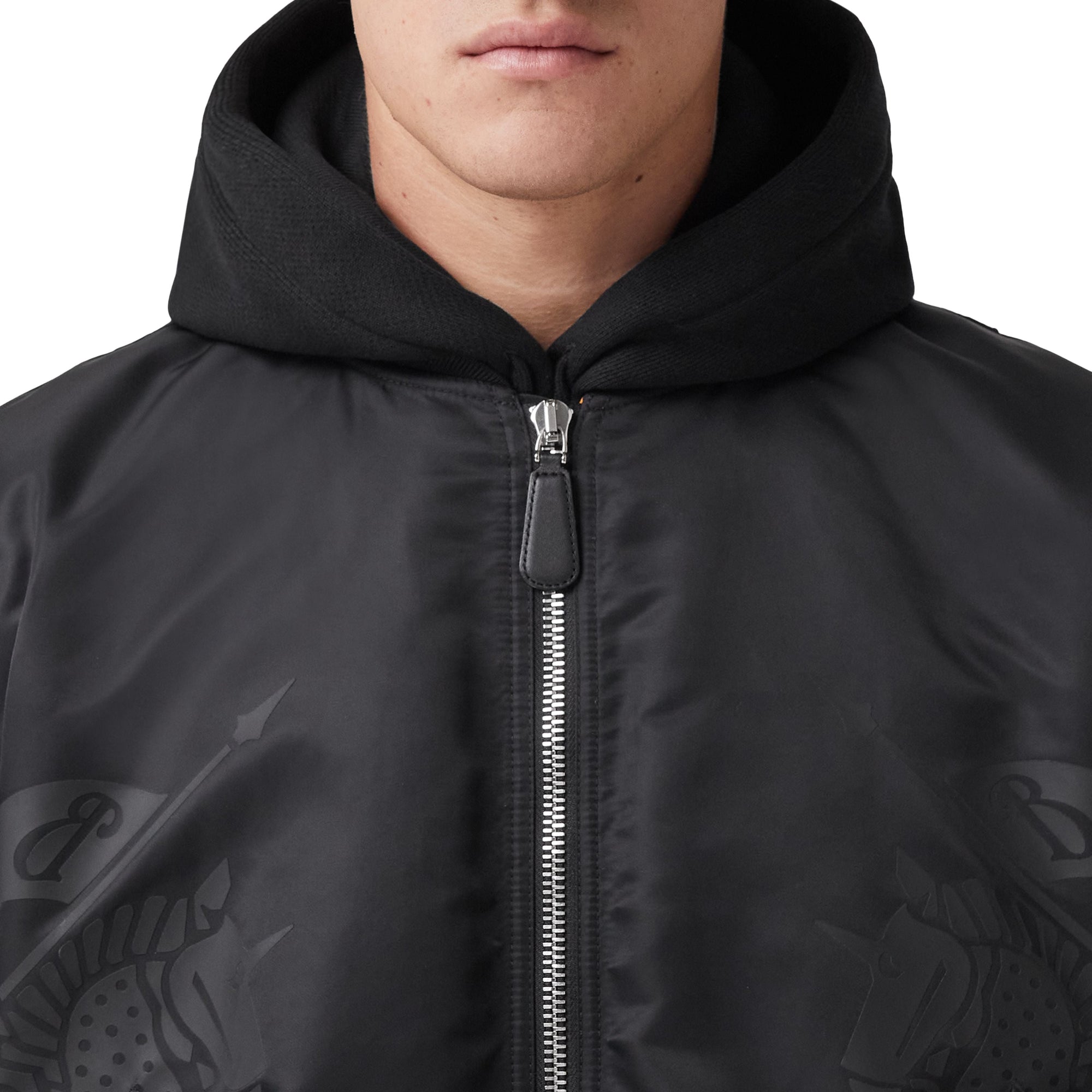 Blouson aviateur imprimé à motif cavalier - Black