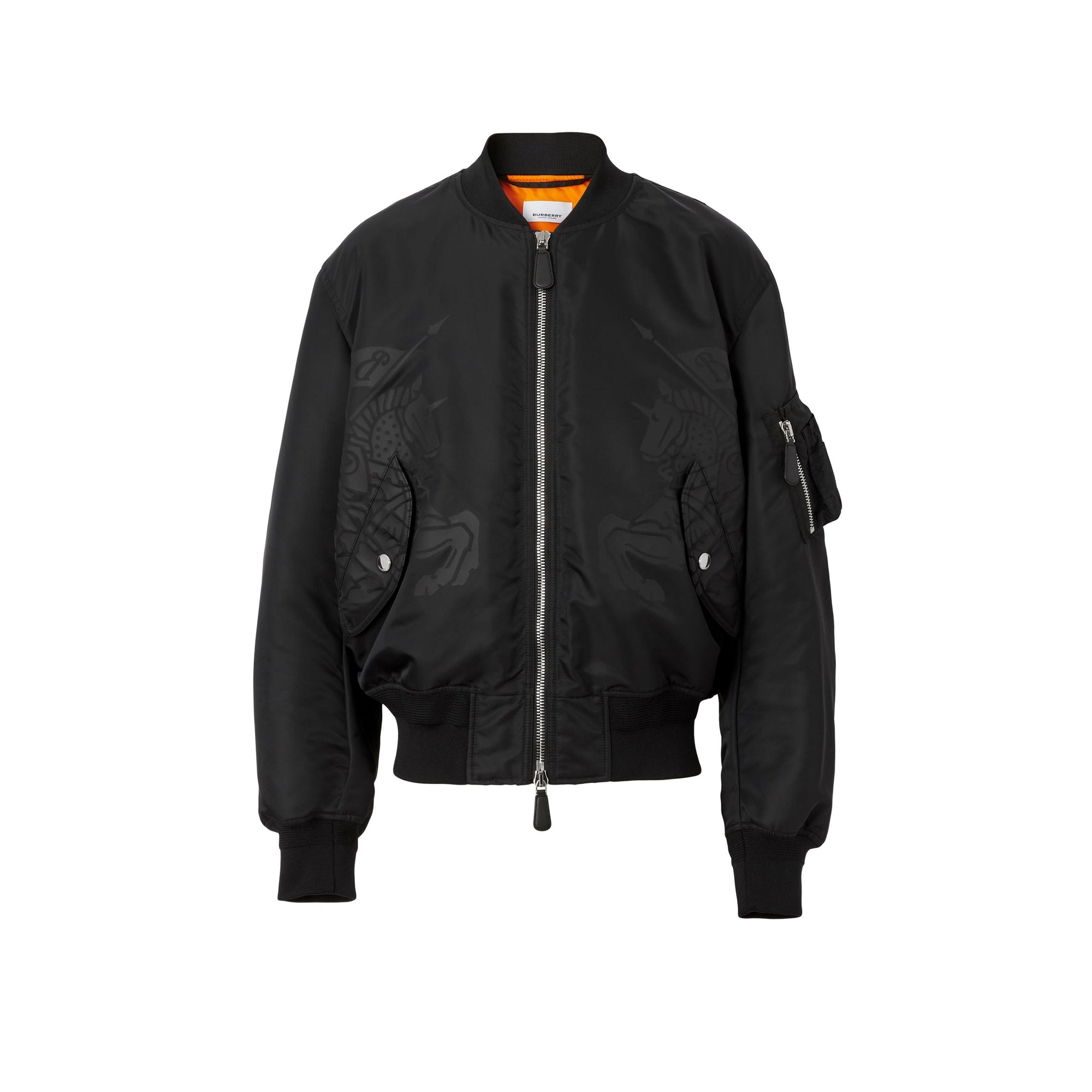 Blouson aviateur imprimé à motif cavalier - Black