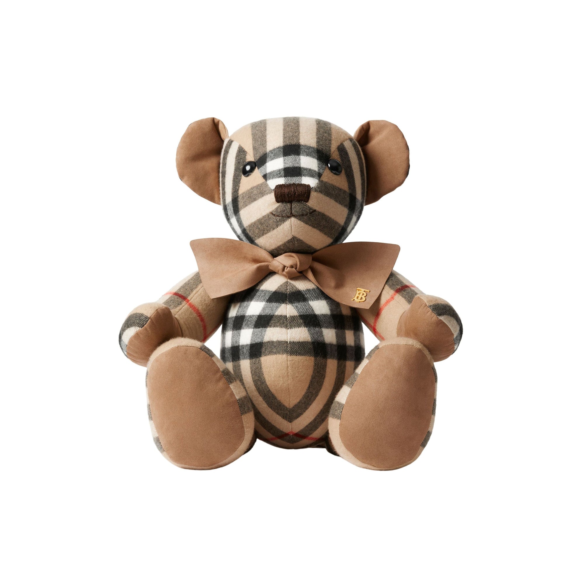 Peluche en cachemire à motif check - Archive Beige