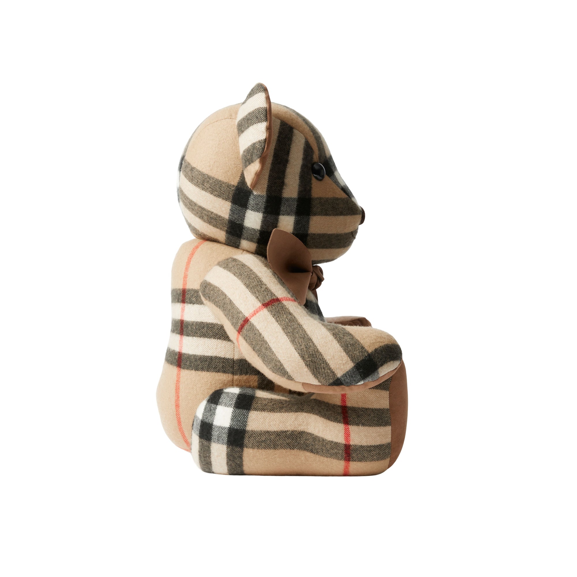 Peluche en cachemire à motif check - Archive Beige
